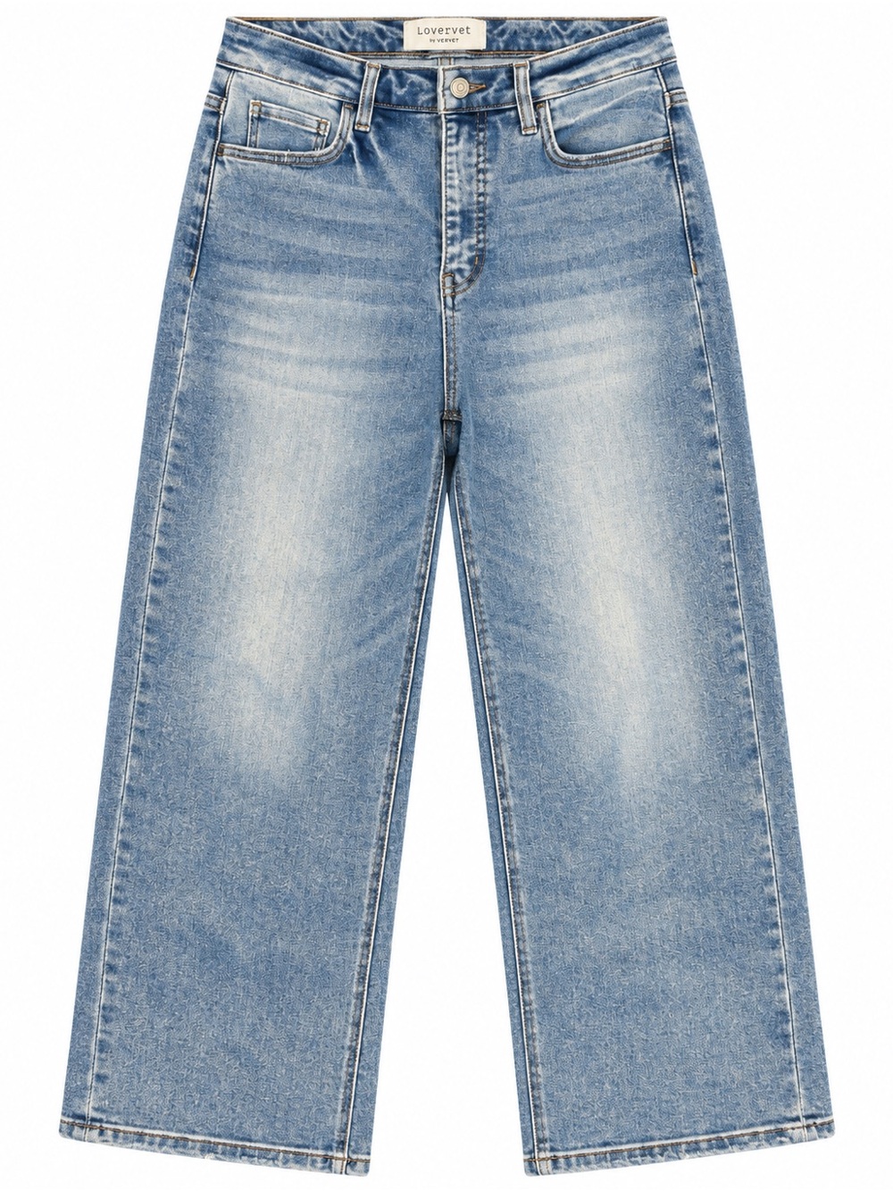 Lovervet by Vervet Jeans 30 High Rise Cropped Wide Leg Light Wash Denim
